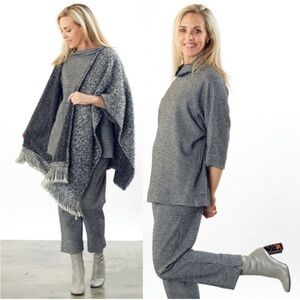 Bryn Walker Black/White Houndstooth Cropped Wool-Blend Pants